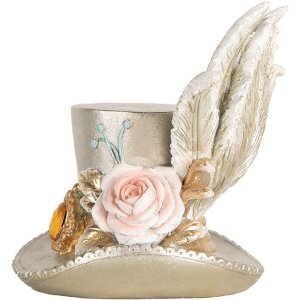 Clayre & Eef 6PR5639 Srebrny Kapelusz Dekoracyjny 13x11x13 cm