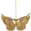 Clayre & Eef 6PR5640 Złote Skrzydła Dekoracja Wisząca 10x2x7 cm