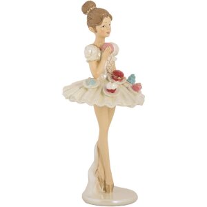 Clayre & Eef Baletnica Ø 10x24 cm Biało-Beżowa