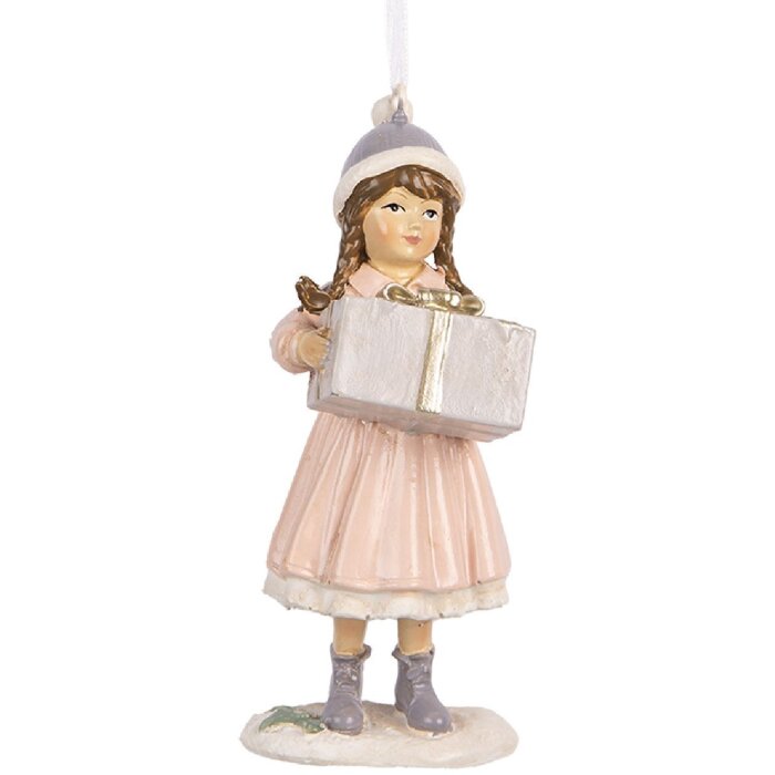 Clayre & Eef 6PR5654 Wisząca Dekoracja Dziecko Różowa 5x5x11 cm