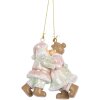 Clayre & Eef Ozdoba Święty Mikołaj z Państwem 7x4x8 cm Różowo-Zielona