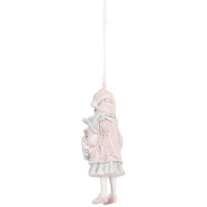 Clayre & Eef Dekoracja Wisząca Dziecięca Różowa 5x4x11 cm