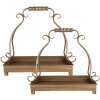 Clayre & Eef Zestaw 2 Misy Dekoracyjne Złote 43x26/34x21 cm