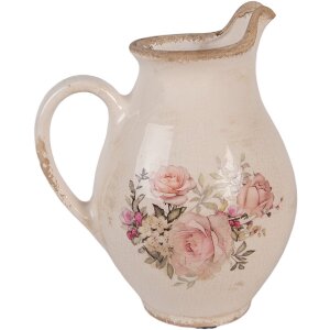 Clayre & Eef Dzbanek Dekoracyjny Beżowo-Różowy 16x12x19 cm