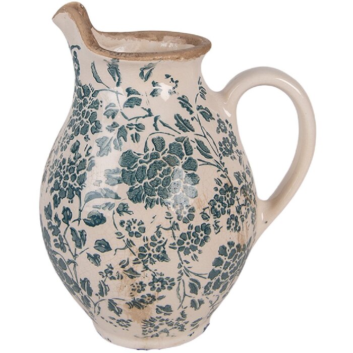 Clayre & Eef Dzbanek Dekoracyjny 16x12x19 cm Beżowo-Zielony