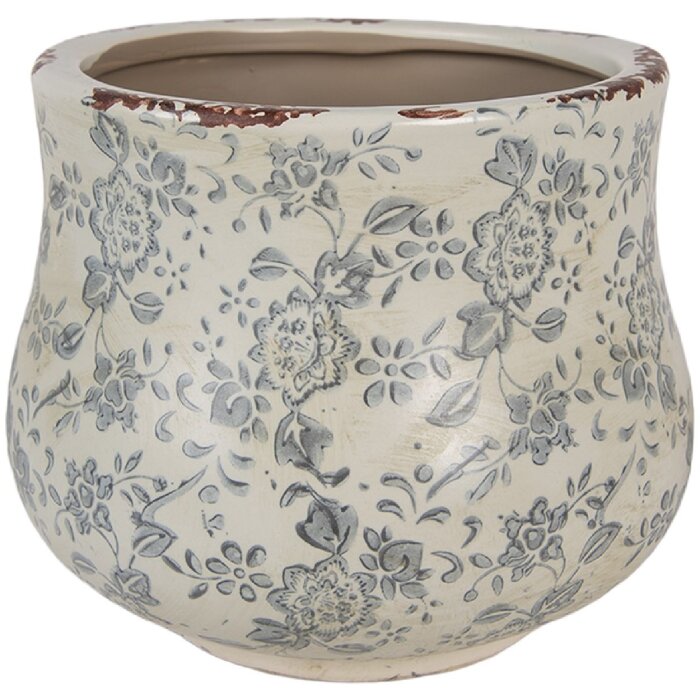 Clayre & Eef Donica Ceramiczna Ø18x15 cm Zielono-Szara