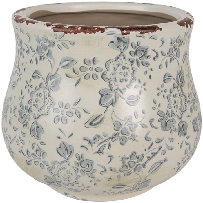 Clayre & Eef Donica Ceramiczna Ø 15x13 cm Zielono-Szara