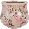 Clayre & Eef Doniczka Ceramiczna Ø15x13 cm Beżowo-Różowa