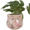 Clayre & Eef Doniczka Ceramiczna Ø15x13 cm Beżowo-Różowa