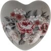Clayre & Eef Dekoracja Serce 8x8x4 cm Szaro-Różowa