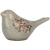 Clayre & Eef Dekoracja Ptak 22x9x12 cm Szaro-Różowa