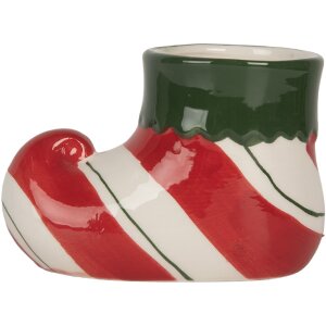 Clayre & Eef 6CE2317 Dekoracyjna Doniczka 15x8x10 cm Czerwono-Zielona