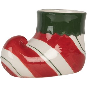 Clayre & Eef 6CE2317 Dekoracyjna Doniczka 15x8x10 cm Czerwono-Zielona
