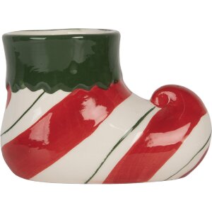 Clayre & Eef 6CE2317 Dekoracyjna Doniczka 15x8x10 cm Czerwono-Zielona