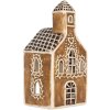 Clayre & Eef Świecznik Dom 8x7x17 cm Brązowo-Biały