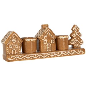 Clayre & Eef Świecznik Domki 21x4x8 cm