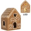 Clayre & Eef Dom z LED 8x6x10 cm Brązowo-Biały
