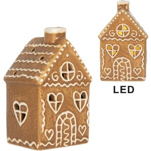 Clayre & Eef Dom z LED 7x6x12 cm - Dekoracja świąteczna