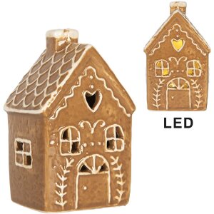 Clayre & Eef Dom z LED 7x6x12 cm – Dekoracja Świąteczna