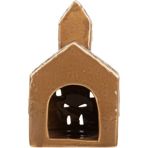 Clayre & Eef Świecznik Domek 10x10x16 cm Brązowo-Biały