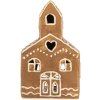 Clayre & Eef Świecznik Domek 10x10x16 cm Brązowo-Biały