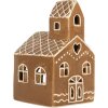 Clayre & Eef Świecznik Domek 10x10x16 cm Brązowo-Biały