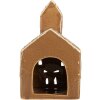 Clayre & Eef Świecznik Domek 10x10x16 cm Brązowo-Biały