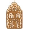 Clayre & Eef Dekoracja Wisząca Domek 4x4x6 cm Brązowo-Biała