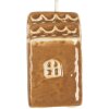 Clayre & Eef Dekoracja Wisząca Domek 4x4x6 cm Brązowo-Biała