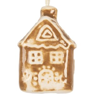 Clayre & Eef Ceramiczny Domek Wiszący 4x4x7 cm