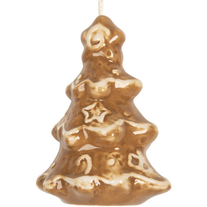 Clayre & Eef Zawieszka Choinkowa 6x5x9 cm Ceramika Rustykalna