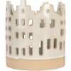 Clayre & Eef Świecznik Domki Beżowo-Brązowy 11x11 cm