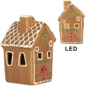 Clayre & Eef Dekoracja Dom z LED 8x8x12 cm