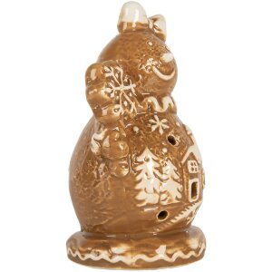 Clayre & Eef Dekoracja Śnieżny Bałwan 9x7x13 cm