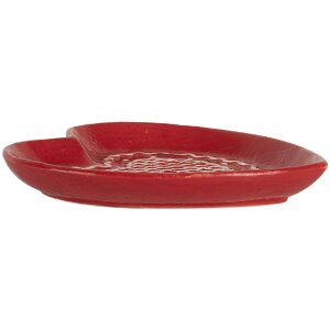Clayre & Eef 6CE2359 Mały Talerz 17x17x3 cm Czerwono-Biały