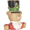 Clayre & Eef Świecznik Niedźwiedź 9x6x10 cm Brązowo-Czerwony