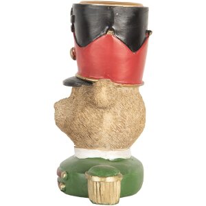 Clayre & Eef Świecznik Niedźwiedź 9x6x10 cm Brązowo-Zielony