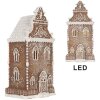 Clayre & Eef Dom z LED 17x15x35 cm Brązowo-Biały