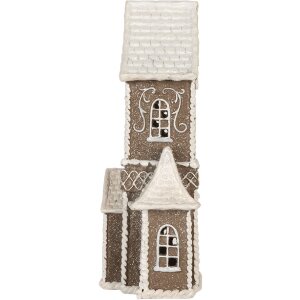 Clayre & Eef Dom z LED 23x11x33 cm - Dekoracja świąteczna