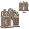 Clayre & Eef Domek z LED Brązowo-Biały 26x10x25 cm