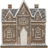 Clayre & Eef Domek z LED Brązowo-Biały 26x10x25 cm