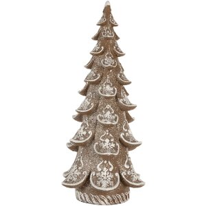 Clayre & Eef Dekoracja Choinkowa 19x19x40 cm Brązowo-Biała