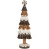 Clayre & Eef Dekoracja Świąteczna Choinka 12x39 cm Brązowo-Biała