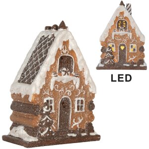 Clayre & Eef Dom z LED 15x8x19 cm – Ozdobny Dom Świetlny