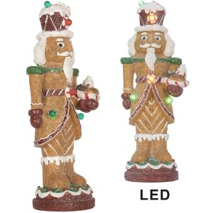 Clayre & Eef 6PR5829 Dekoracja Dziadek do orzechów z LED 13x10x31 cm