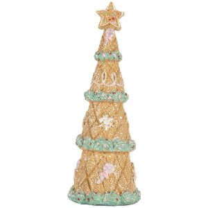 Clayre & Eef Dekoracja Choinkowa 9x25 cm Brązowo-Zielona