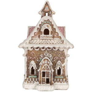 Clayre & Eef Dom z LED 16x15x25 cm - Dekoracja Świąteczna