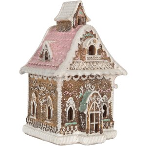 Clayre & Eef Dom z LED 16x15x25 cm - Dekoracja Świąteczna