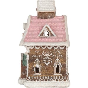 Clayre & Eef Dom z LED 16x15x25 cm - Dekoracja Świąteczna