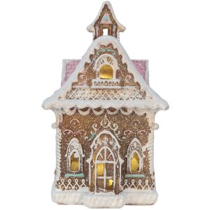 Clayre & Eef Dom z LED 16x15x25 cm - Dekoracja Świąteczna